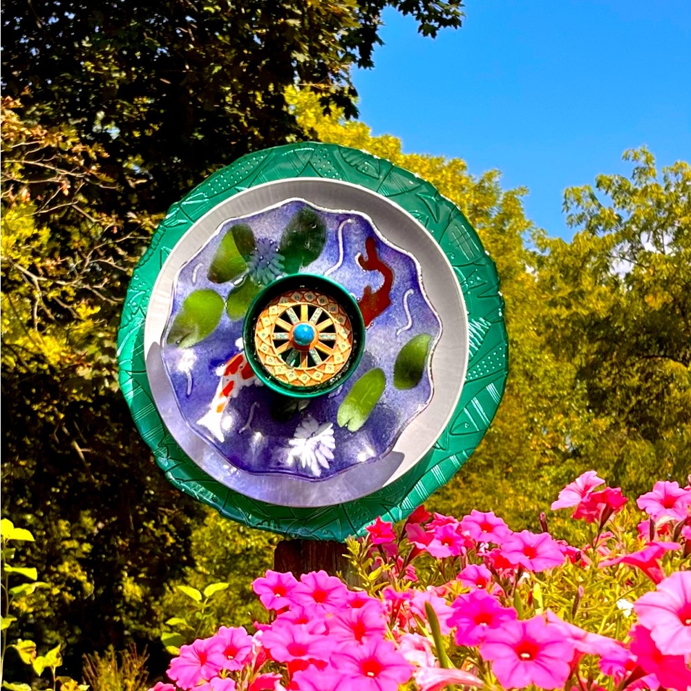 Handmade Glass garden flower.